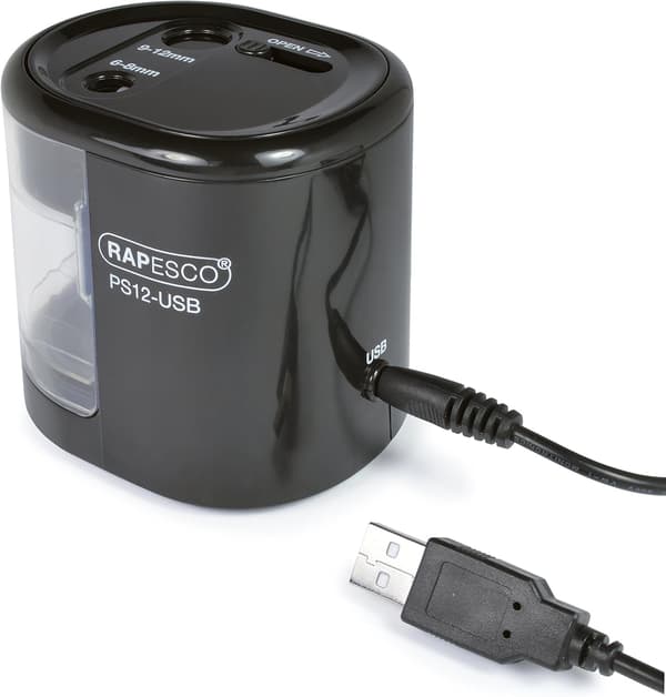 USB elektrisk blyantspidser, sort