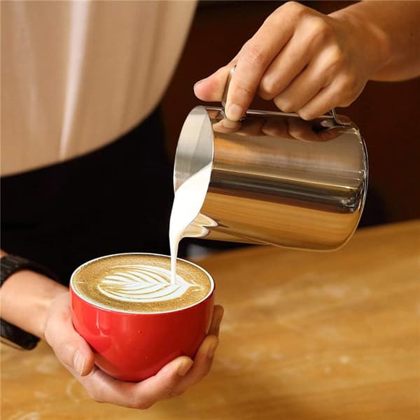 Latte Art Kop - Mælkeskummer - Rustfrit Stål - 350 ml - Gr