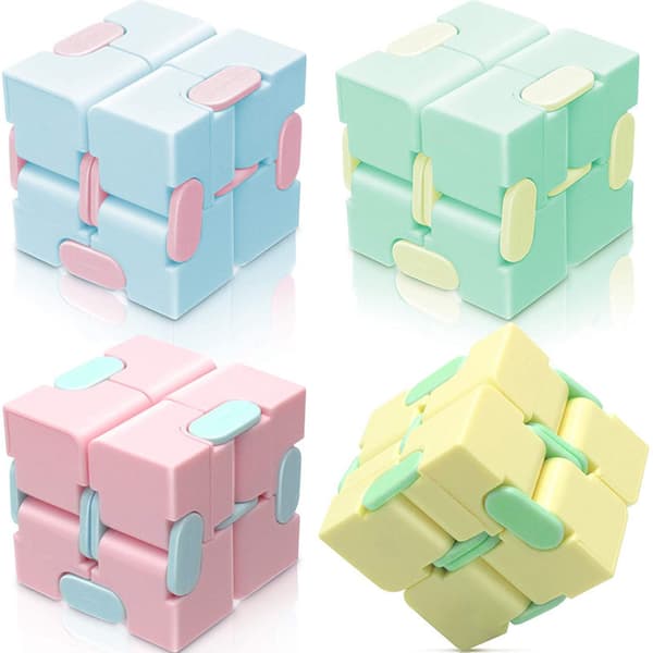 Infinity Cube Fidget Legetøj Stressaflastende Fidgeting Spil (4-pak)