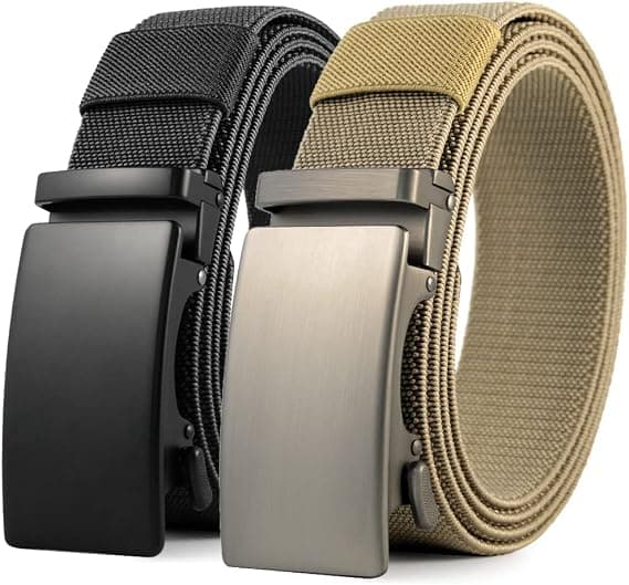 Herrbälte med elastisk midja - Nylon - Justerbart - 135 cm - 2-pack