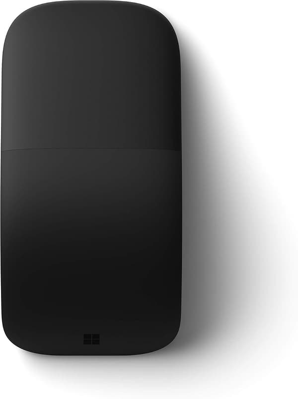 Arc Mouse - Bluetooth-mus til pc - Sort (ELG-00002), kompatibel med Windows, Mac, Chrome OS-bærbare computere (tynd, let, po