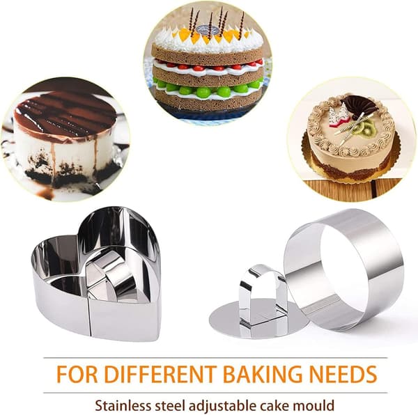 6 Stykker Kage Ring, Kageudstikker, Kageform, Rustfrit Stål Kage Ring Bage Mousseforme Dessertringe