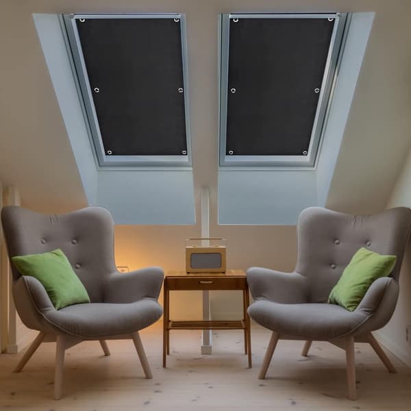 Mørklægningsrullegardiner uden boring - 60x115 cm - Sort