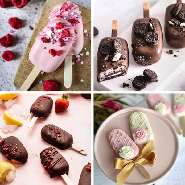 Sæt med silikoneforme til ispinde, 2 stk. isforme med 50 træpinde til cake pops, ispinde