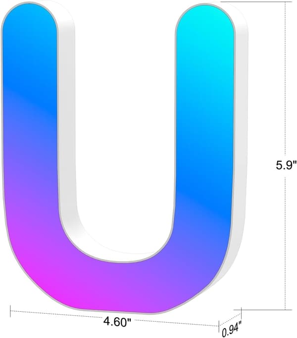Lysende bogstaver LED-lys bogstaver-U (15 cm)
