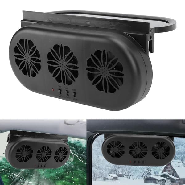 Soldrevet biludstødningsventilator, sort