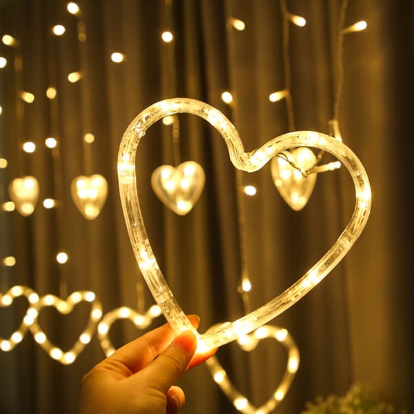 LED lyskæde kærlighedsgardinlys Valentinsdag bryllup