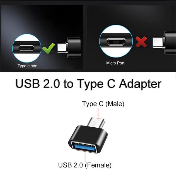 USB C til USB-adapter (4-pak), OTG USB C til USB-adapter, USB hun til USB C han kompatibel med MacBook Pro, Sams