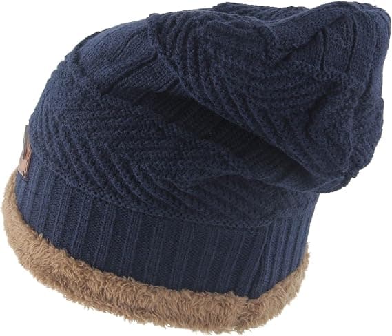 Dam Tjock Varm Vintermössa Slouchy Skully Stickade Mössor, Hub