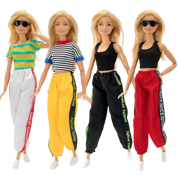 Barbie modetøj, 4 dele, 4 dukketilbehør, til ch