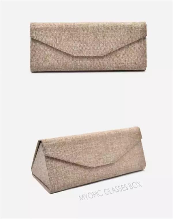 Mørkebrunt linned - Brilleetui Kvinder Designer Hard Case til