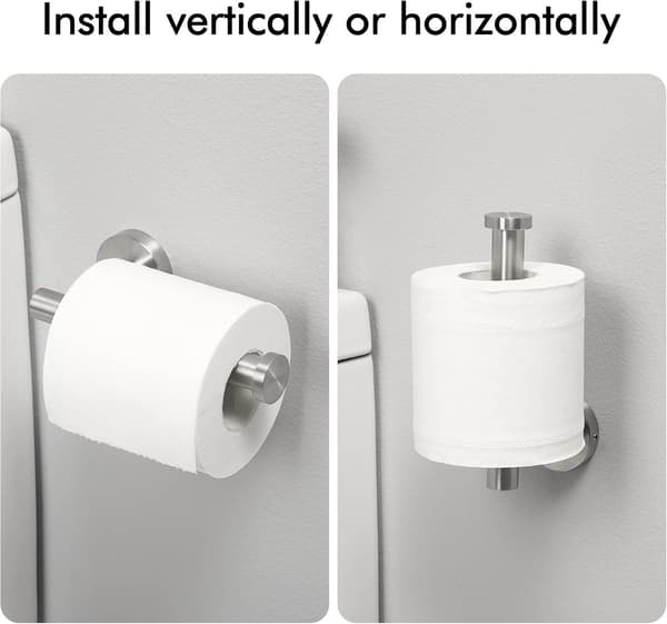 Toiletpapirholder - 16 cm - bor - rustfrit stål - børste
