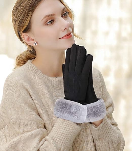 Handsker damer efterår og vinter touchskærm plus fløjlskrig