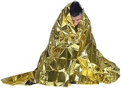 Bærbart nødtæppe til udendørs brug 160×210 cm (guld/