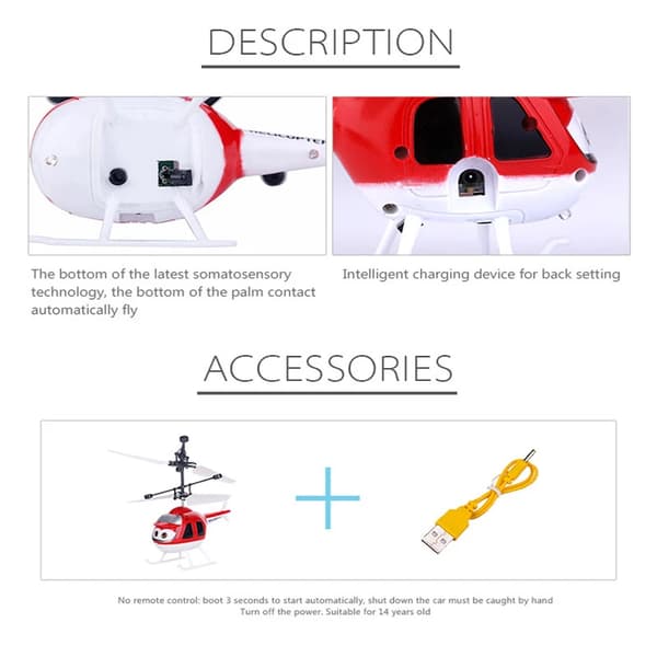 Mini RC Helikopterdrönare med Waterdrop-kontrollmodell Tecknad