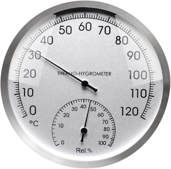 Termometer och hygrometer 2 i 1, metalltermometer, analog