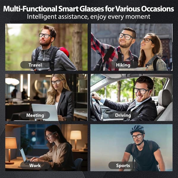 AI Smartbriller til mænd og kvinder - Bluetooth 5.4 med Chat GPT