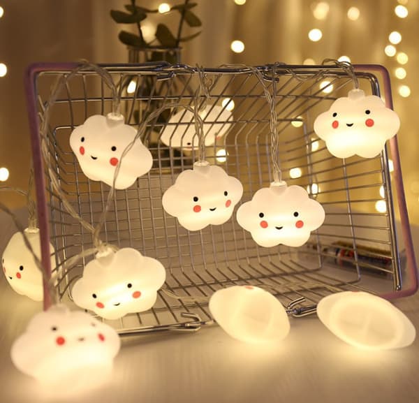 LED Kreativ Vit Moln Leende Moln Ljusslinga Barn