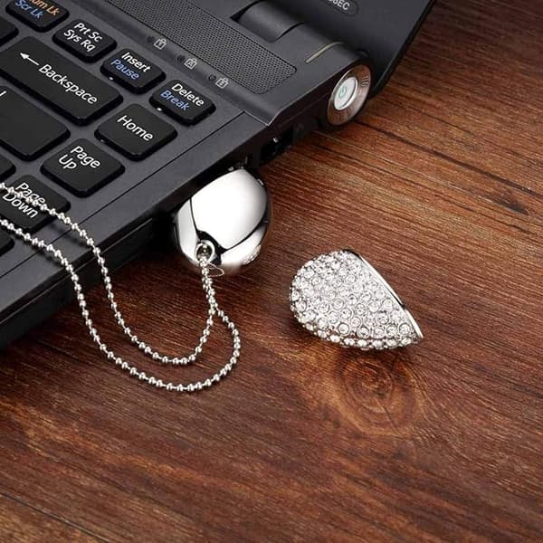 Hjärtformad diamant USB-minne (silver 32GB)