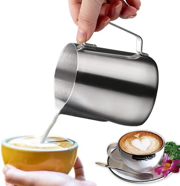 Latte Art Kop - Mælkeskummer - Rustfrit Stål - 350 ml - Gr