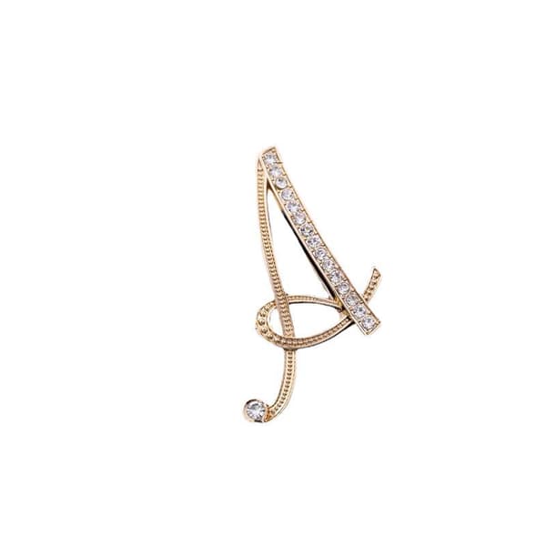 Brevbroschnålar Initial Rhinestone Brosch för kvinnor Handc