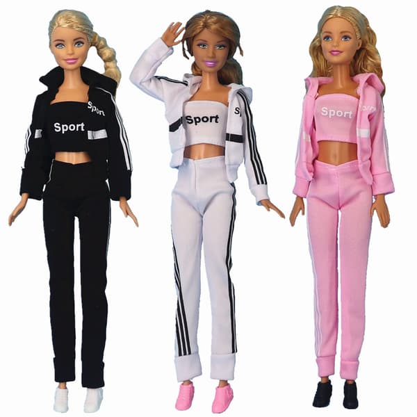 Barbie modekostume, 3 dele, 12 dukketilbehør, til c