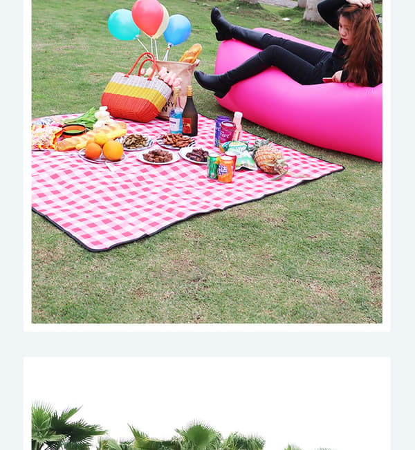 Rödrutig picknickfilt - 150 * 150 cm - Mois