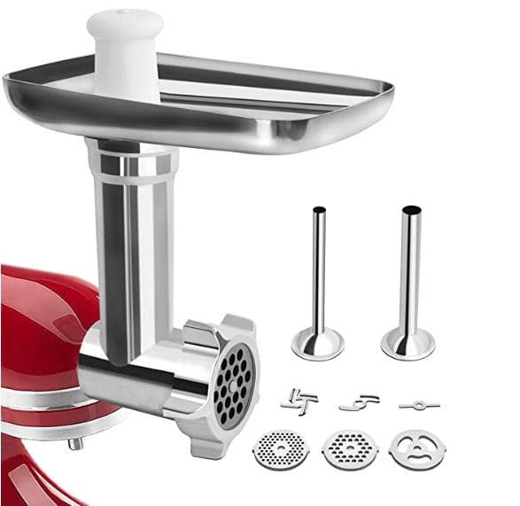 KitchenAid kødhakker tilbehør, KitchenAid kødhakker til foodprocessor, med 3 hakkeplader og 2
