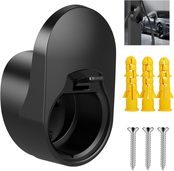 Ladekabelholder - Kabelholder til elbiler - Kabelholder til ladekabel bil - Sort