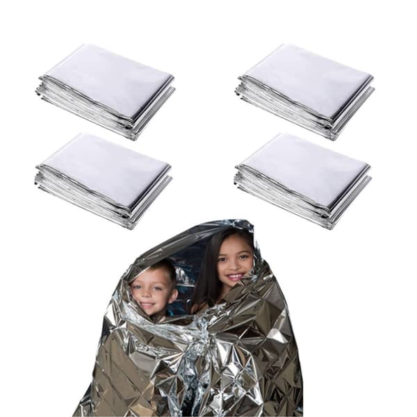 4 stycken nödfiltar vikbara silver 160×210cm