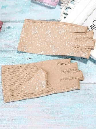 2 par (sort, khaki) fingerløse solcremehandsker til kvinder N