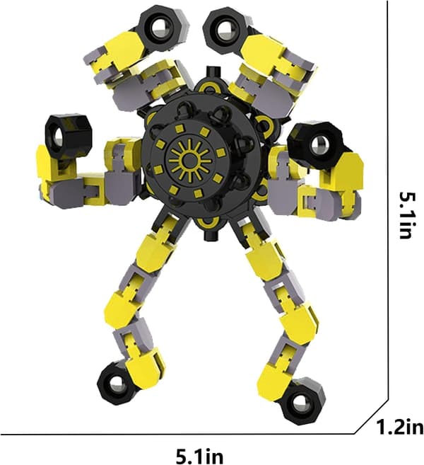 st Fidget Spinners, DIY Deformerbara Robot Fingertoppsleksaker, De
