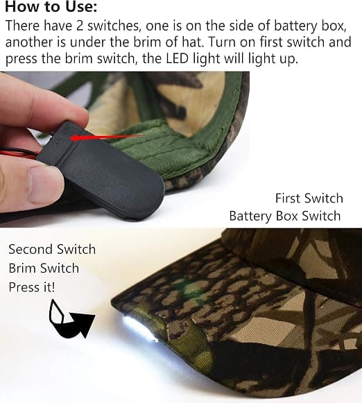 Super lys LED baseballkasket (genopladelig model - camoufla