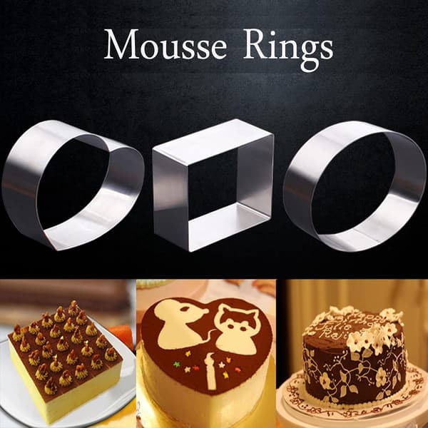 6 Stykker Kage Ring, Kageudstikker, Kageform, Rustfrit Stål Kage Ring Bage Mousseforme Dessertringe