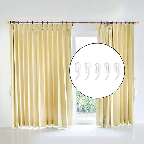 Krokar, gardintillbehör, PVC-krokar, 100 stycken