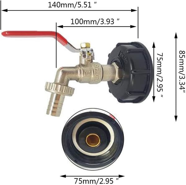 Til IBC tankadapter 1/2\" haneudløbsventilhane