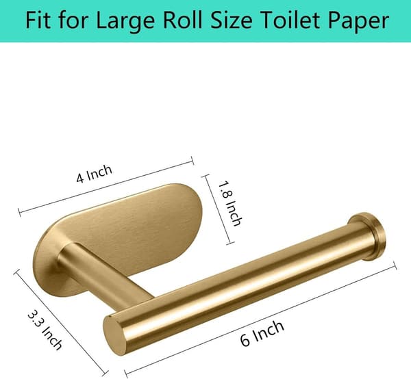 Toiletpapirholder uden boring - Rustfrit stål - Passer til