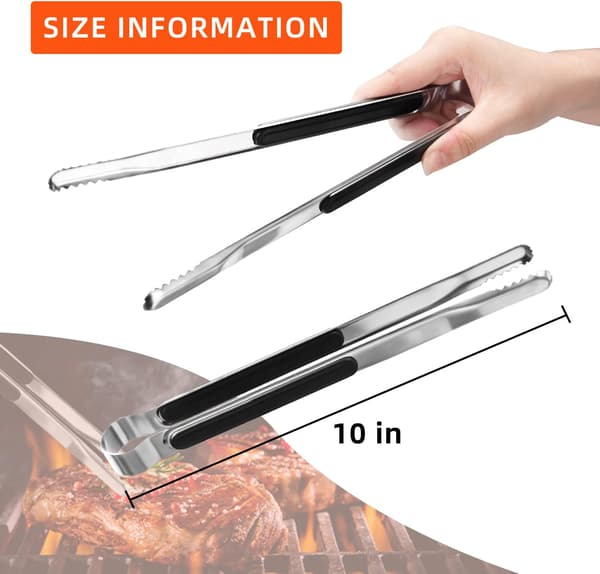 4-pack kökstänger i rostfritt stål, serveringstänger för matlagning, 25 cm