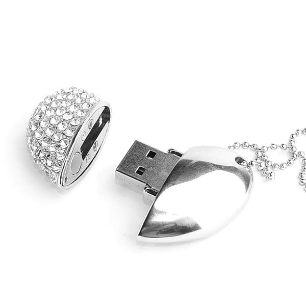 Hjärtformad diamant USB-minne (silver 32GB)