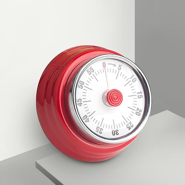 Timer Retro röd Metall