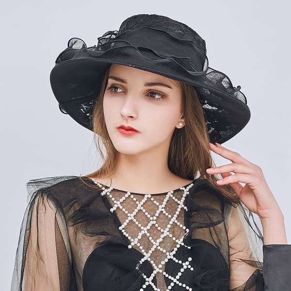 Dame bryllupshat Elegant blonde solhat Strandrejse Sommer