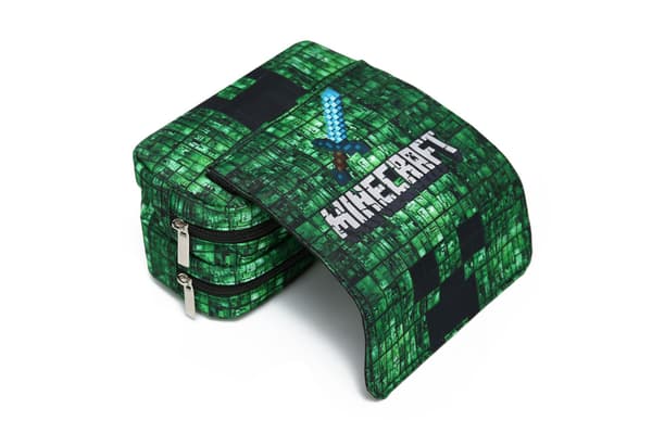 Minecraft Pennfodral för barn med dubbla lager och stor