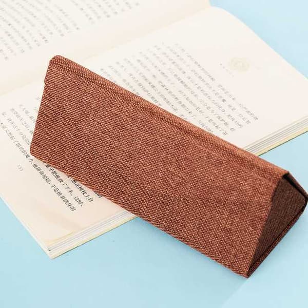 Mørkebrunt linned - Brilleetui Kvinder Designer Hard Case til
