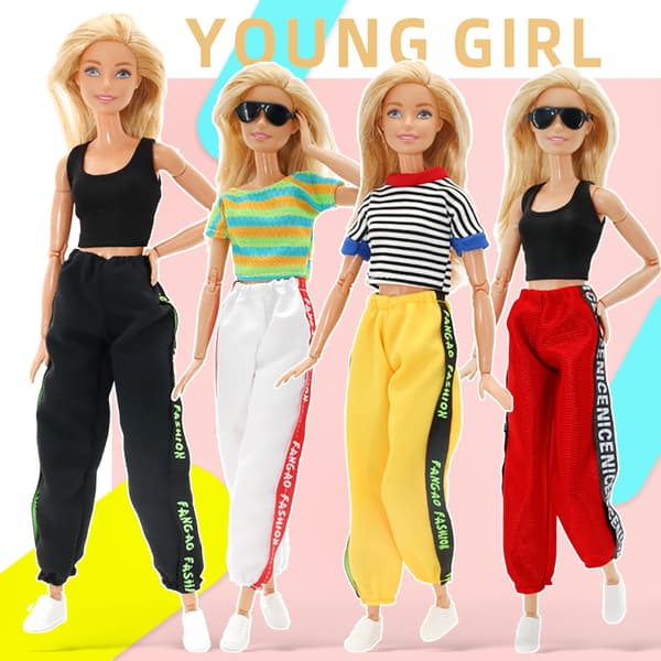 Barbie modetøj, 4 dele, 4 dukketilbehør, til ch