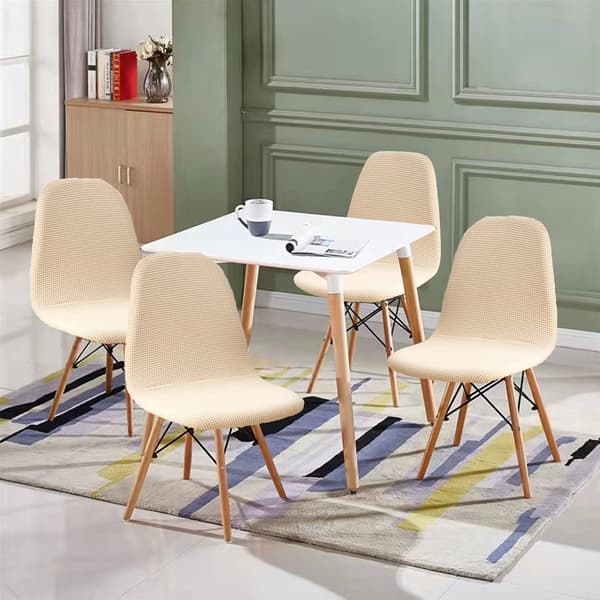 Sæt med 6, skandinavisk strækstolebetræk, jacquard elastisk