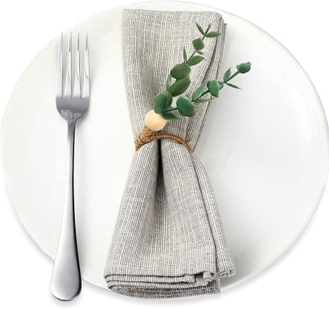 (12 stk.) Forårs påske servietringe sæt Rustikke eukalyptus servietringe Boho blad servietring Grønne serviettholdere