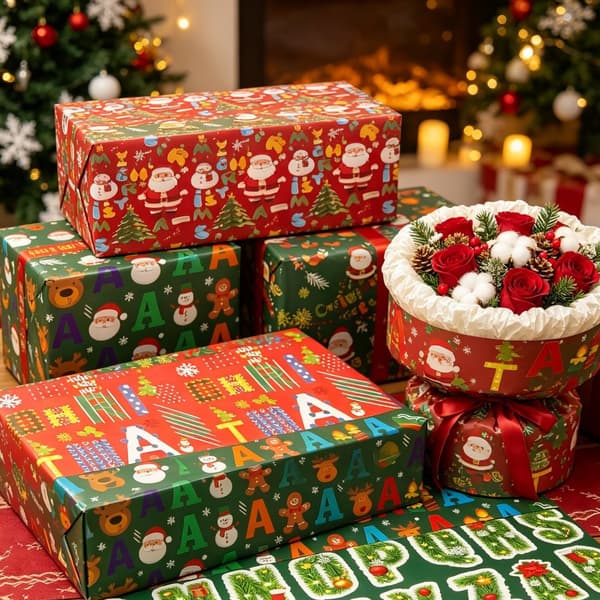 Julklappspapper för presenter, 70*100cm, 10 st, 5 stilar