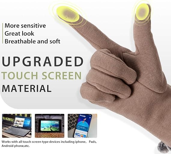3/6 par damehandsker vinterhandsker med touchscreen a