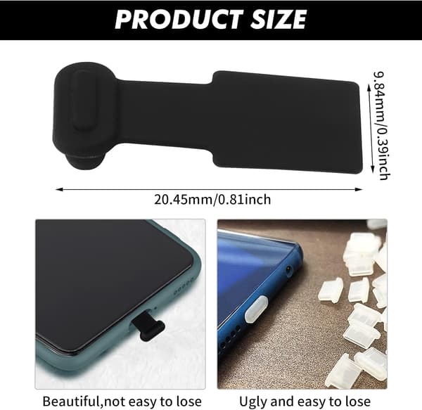 3-pack dammskydd för USB C typ C-port, dammskydd i silikon
