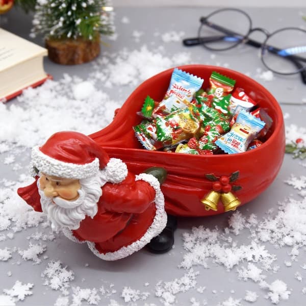 Juledekorativ frugtskål, harpiks